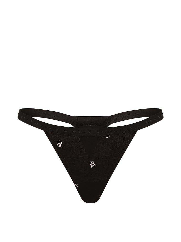 Pružné bavlněné tanga. Produkt je vzorovaný a pochází z kolekce Victoria's Secret.