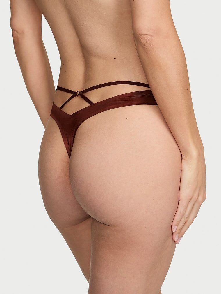 Very Sexy Průsvitná tanga Reveal se síťovaným lemem a pásky vzadu