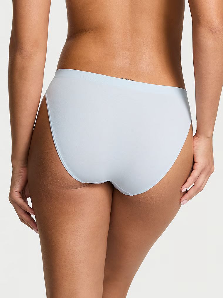 Kalhotky s lesklým logem Seamless Sparkle Bikini. Produkt má modrou barvu a pochází z kolekce Bezešvé.