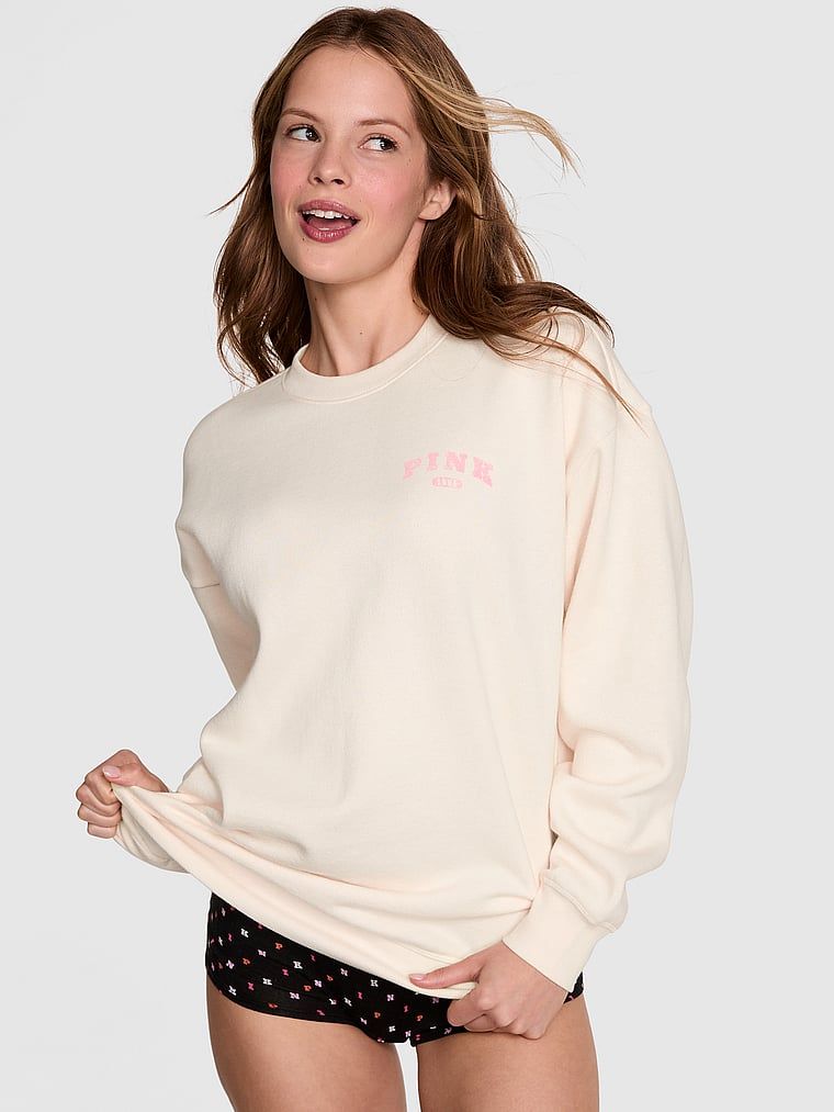 Oversized fleecová mikina Ivy s kulatým výstřihem
