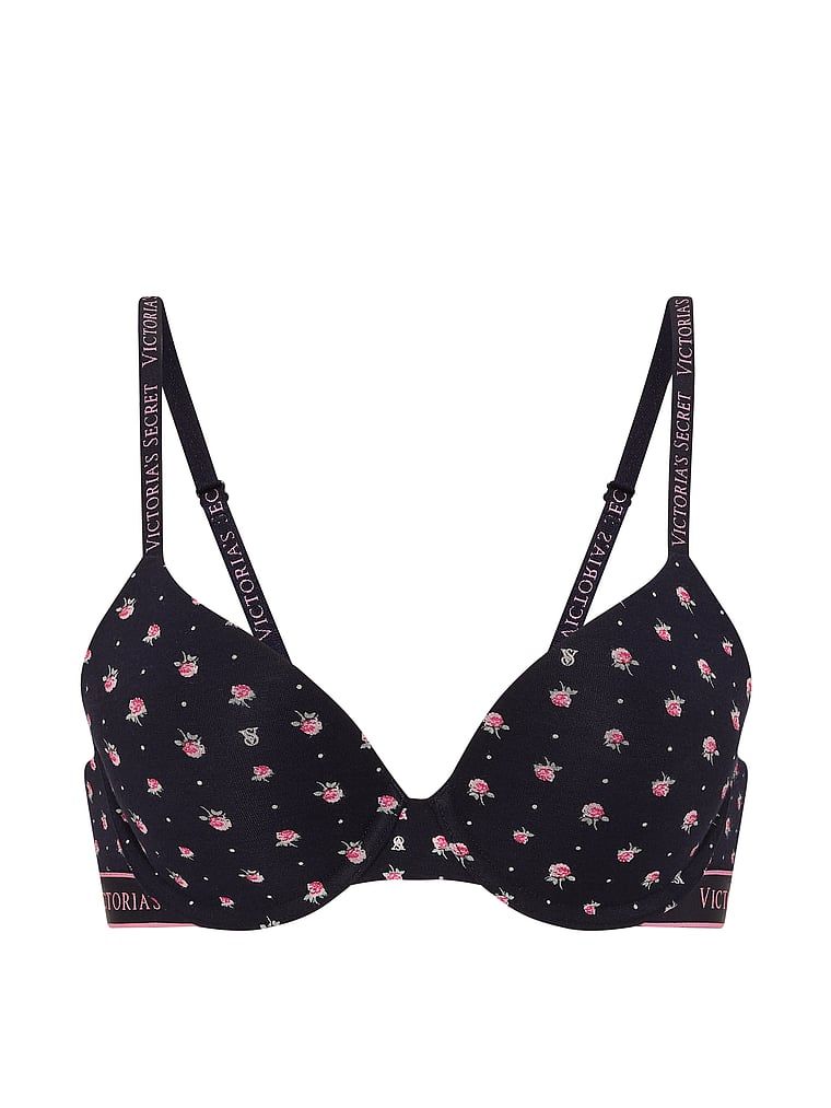 Push-up bavlněná podprsenka Perfect Shape. Produkt je květinové barvy a pochází z kolekce triček.