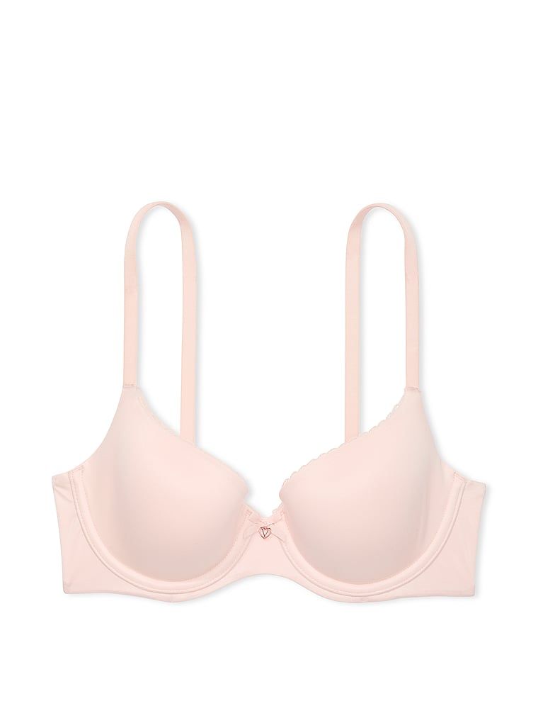 Hladká Demi mírně vyztužená podprsenka. Produkt je růžový a pochází z kolekce Body by Victoria.