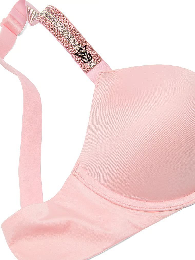 Push-up podprsenka Shine Strap. Produkt má růžovou barvu a pochází z kolekce Body by Victoria.