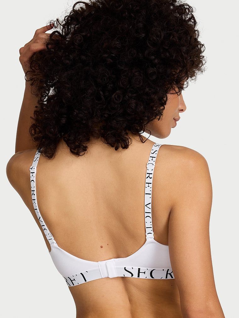 Push-up bavlněná podprsenka Perfect Shape Exploded Logo. Produkt je bílý a pochází z kolekce triček.