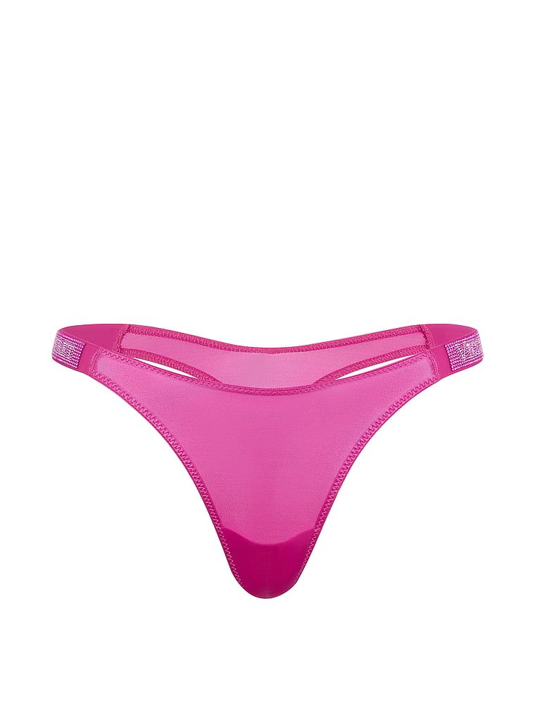 Tanga s lesklými ramínky Shine Strap. Produkt je růžové barvy a pochází z kolekce Very Sexy.