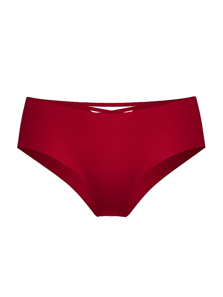 Bezešvé kalhotky s ramínky na zadní straně No-Show Strappy Cheeky. Produkt je červené barvy a pochází z kolekce No-Show.