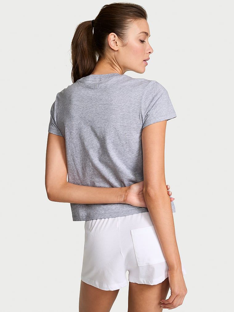 Mix & Match bavlněné noční tričko. Produkt je šedé barvy a pochází z kolekce Victoria's Secret.