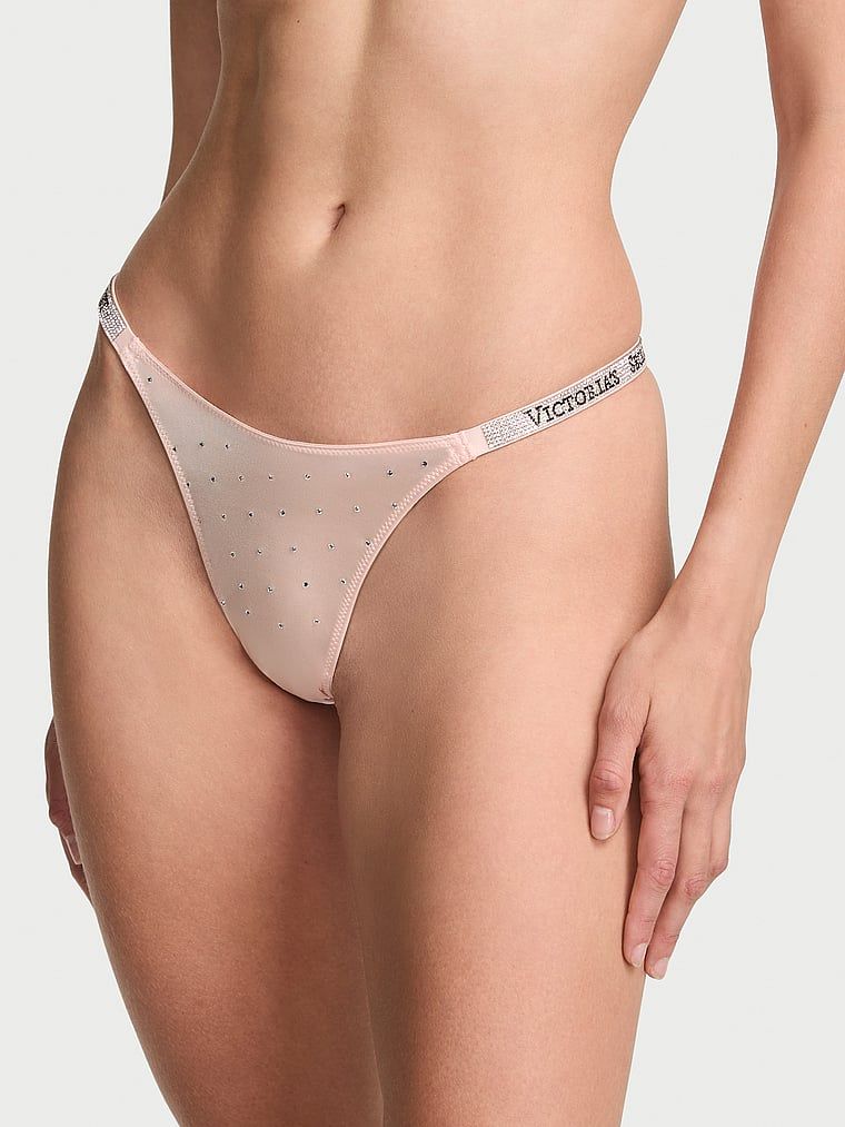 Very Sexy Tanga s lesklými pásky a tečkami