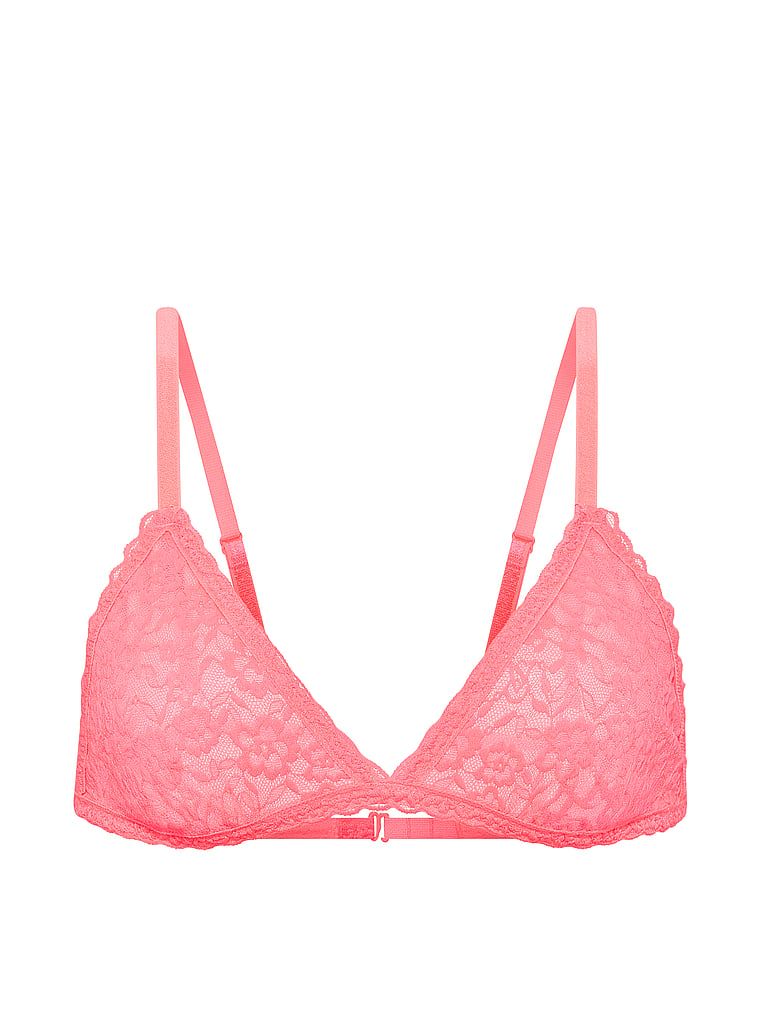 Krajková braletka bez polstrování. Produkt je růžové barvy a pochází z kolekce Victoria's Secret.