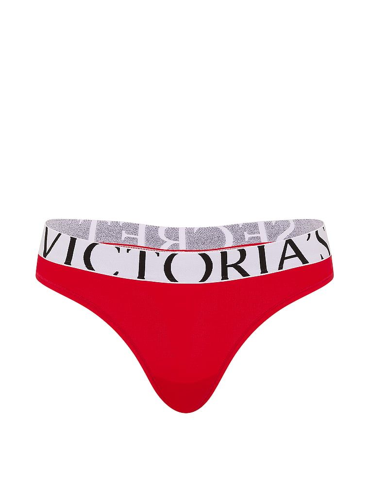 Tanga s logem Cool. Produkt je červené barvy a pochází z kolekce Victoria's Secret.