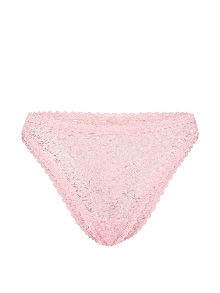 Krajkové kalhotky z krajky z 90. let. Produkt je růžové barvy a pochází z kolekce Lacie.