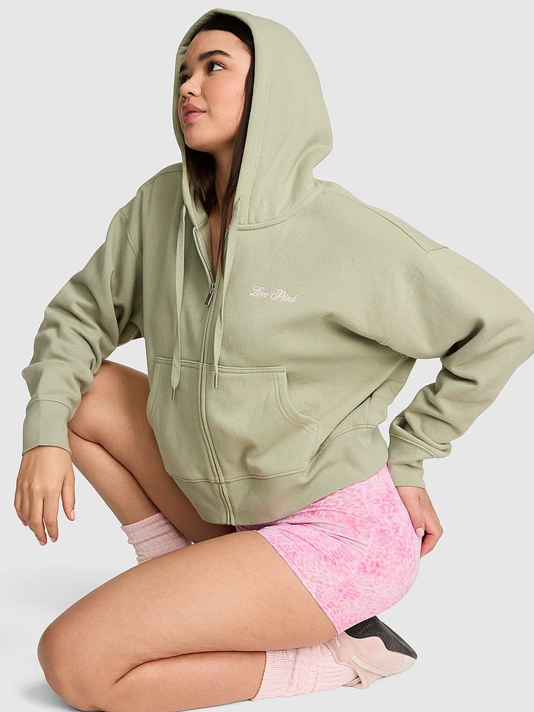 Krátká mikina s kapucí na zip Campus Fleece