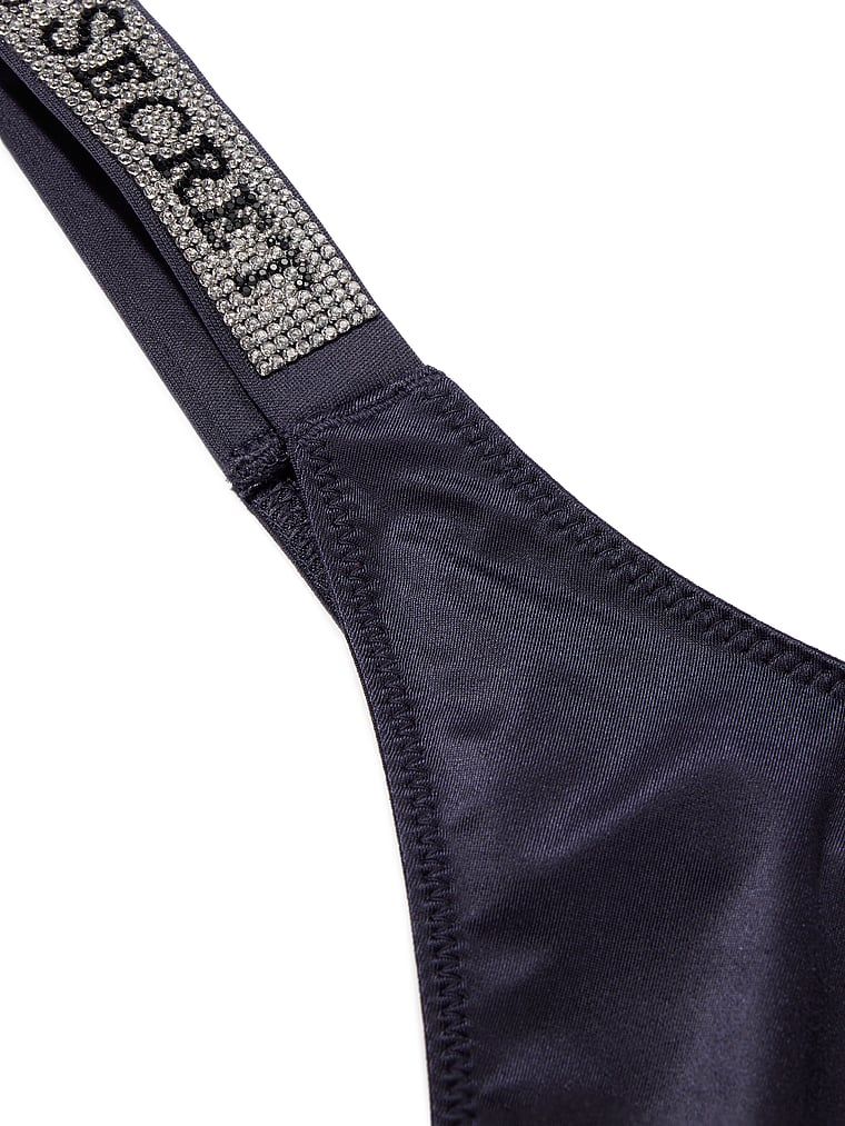 Tanga s lesklými ramínky Shine Strap. Produkt je modré barvy a pochází z kolekce Very Sexy.