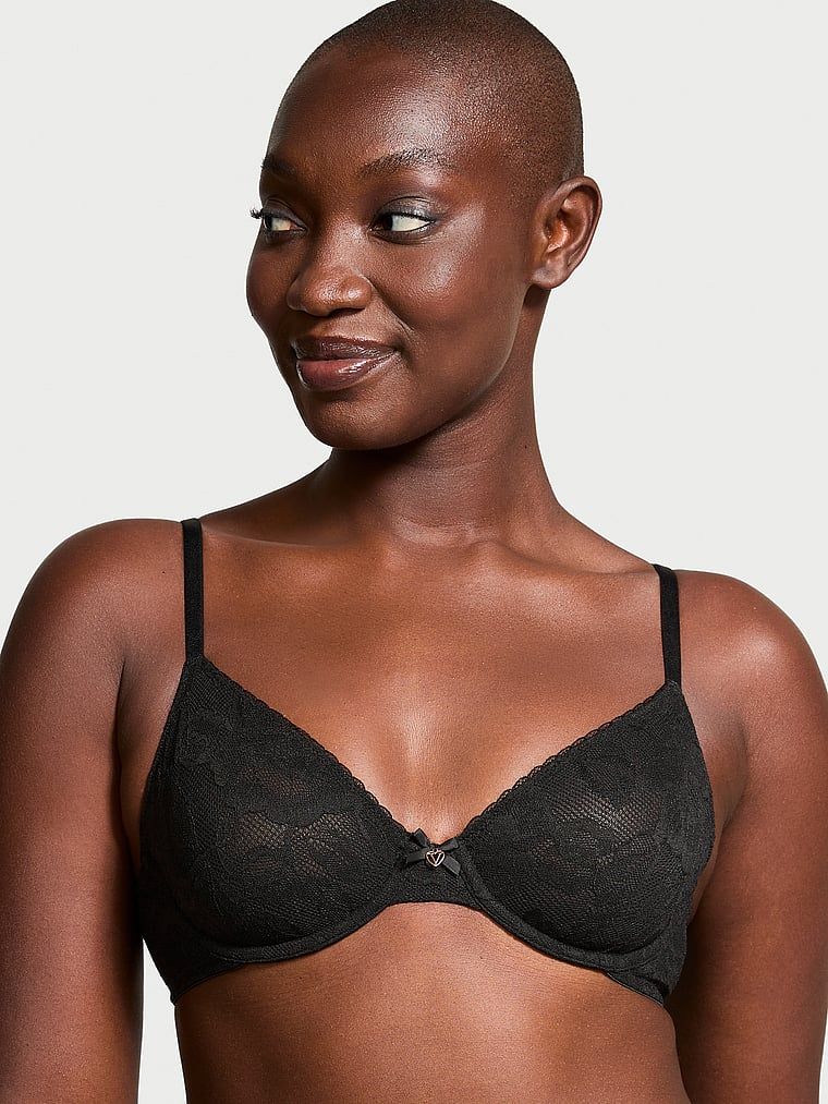 Body by Victoria Neviditelná nepodšitá krajková demi podprsenka s push-up efektem