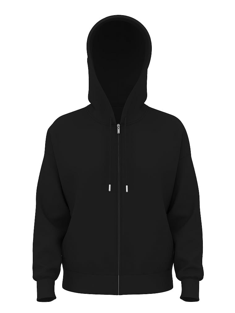 Bavlněná mikina s kapucí a zipem Ikonické. Produkt je černý a pochází z kolekce Angel Essentials.