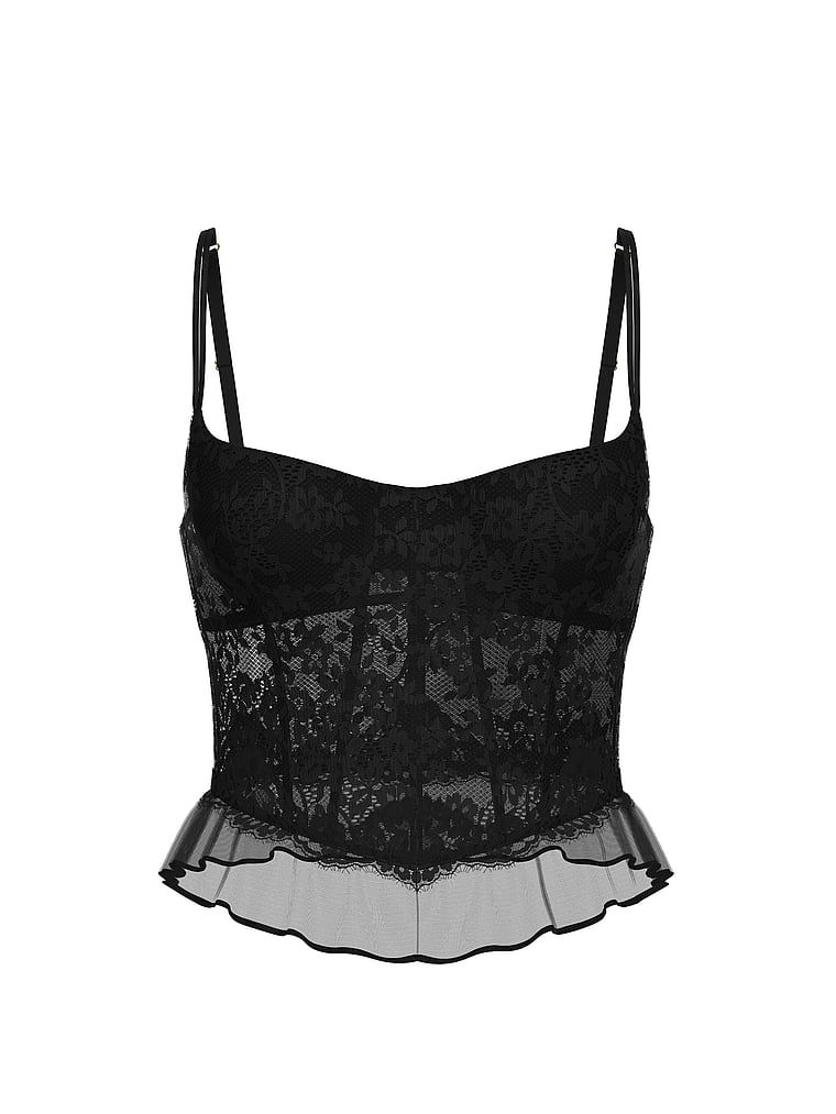 Dare to Dream korzet na vrcholu. Produkt je černý a pochází z kolekce Dream Angels.
