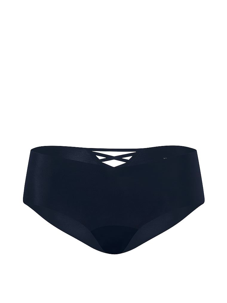 Bezešvové kalhotky s ramínky na zádech No-Show Strappy Cheeky. Produkt je modré barvy a pochází z kolekce No-Show.