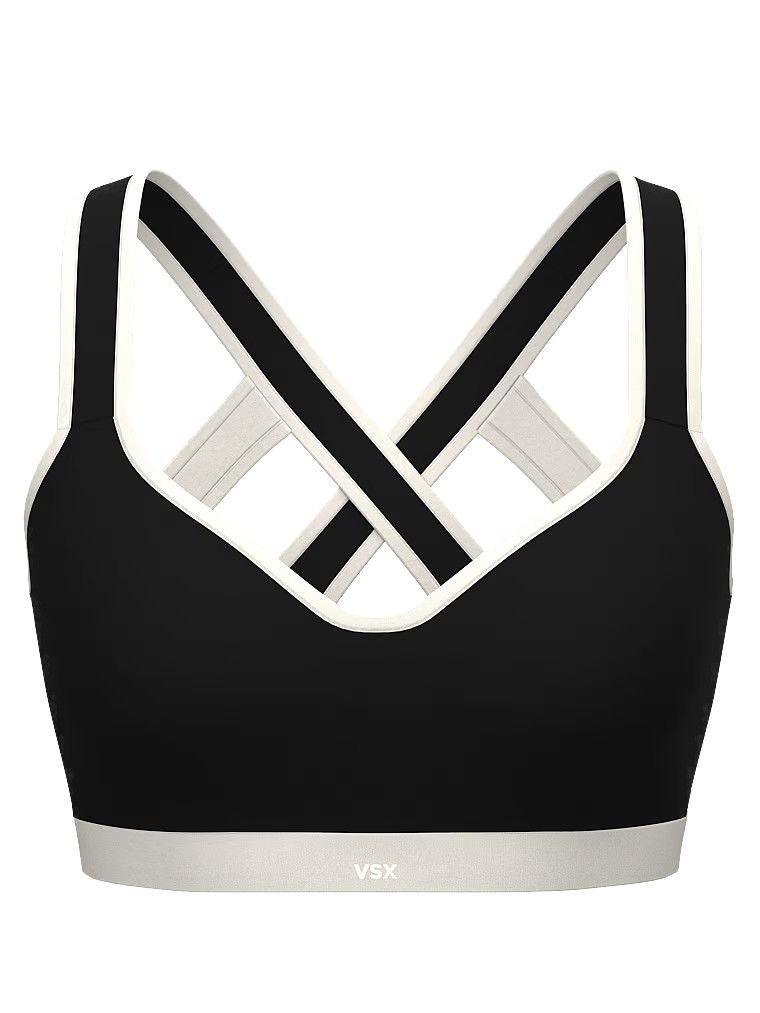 Sportovní podprsenka s ramínky na zádech VSX Incredible Max Strappy-Back. Produkt je černý a pochází z kolekce VSX.