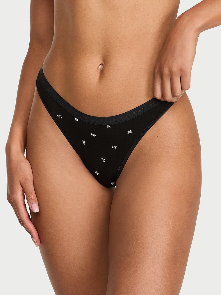 Victoria's Secret Tanga z elastické bavlny vysoko vykrojená