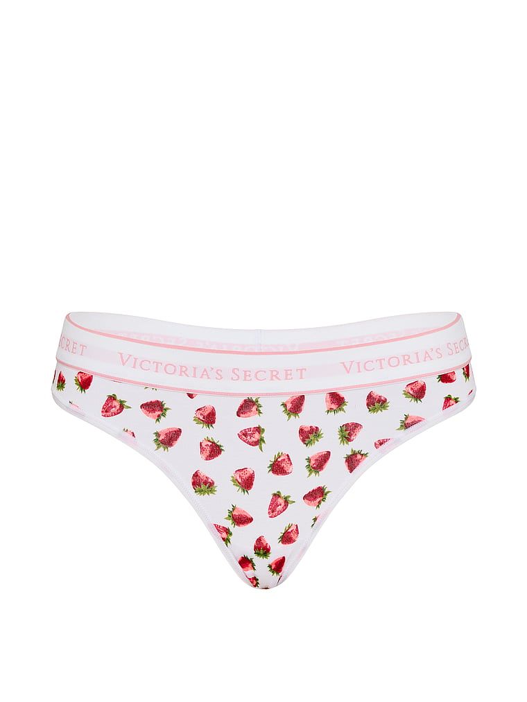 Bavlněné tanga s logem v pase. Produkt je vzorovaný a pochází z kolekce Cotton.