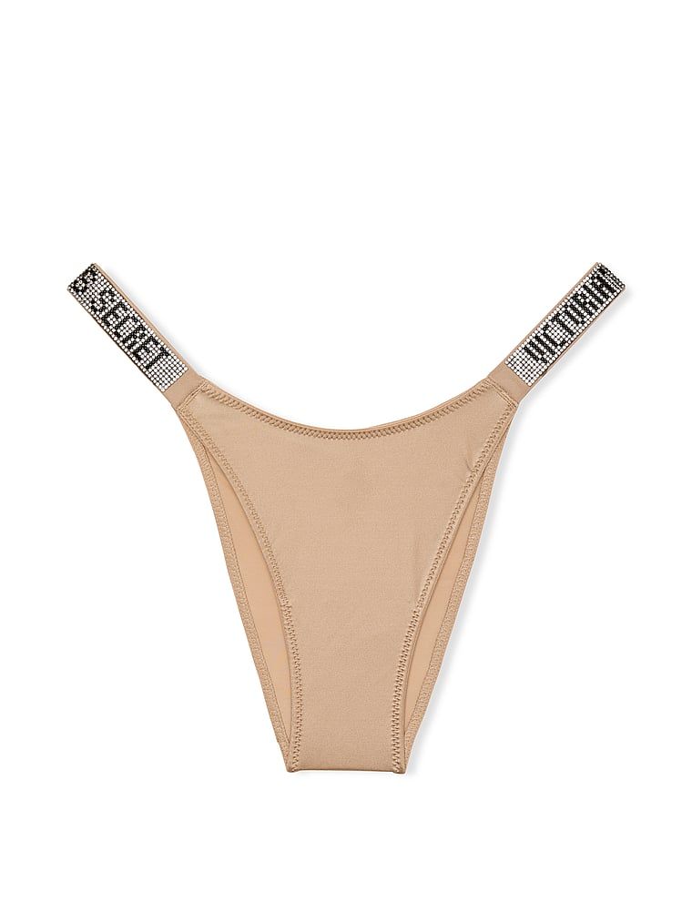 Brazilské kalhotky s lesklými ramínky Shine Strap Brazilian. Produkt je béžový a pochází z kolekce Very Sexy.