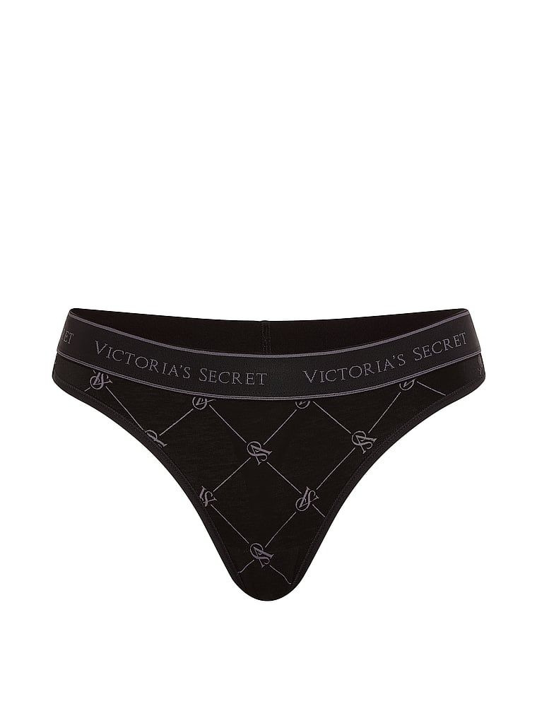 Bavlněné tanga s logem v pase. Produkt je vzorovaný a pochází z kolekce Cotton.