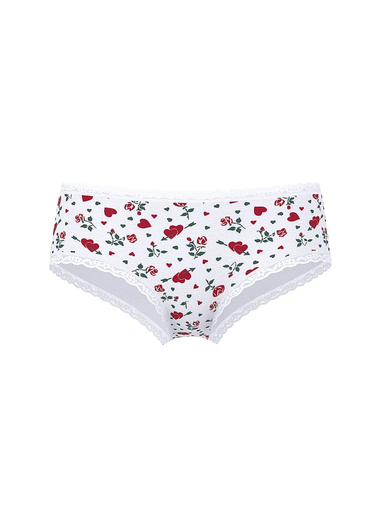 Bavlněné kalhotky s krajkou na okrajích Lace-Waist Cheeky. Produkt je vzorovaný a pochází z kolekce Lace Trim.
