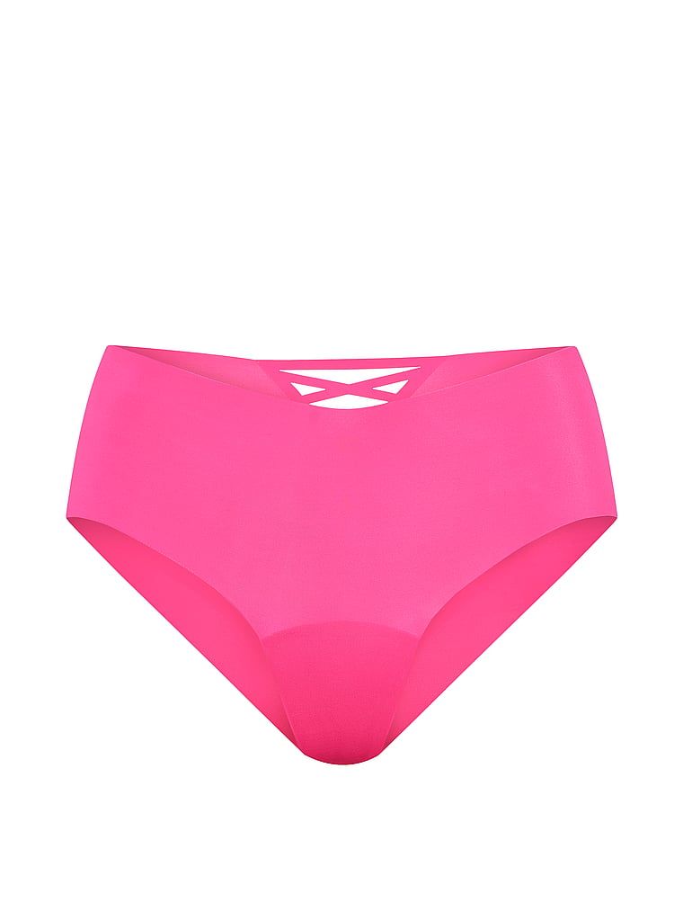 Bezešvové kalhotky s ramínky na zádech No-Show Strappy Cheeky. Produkt je růžové barvy a pochází z kolekce No-Show.