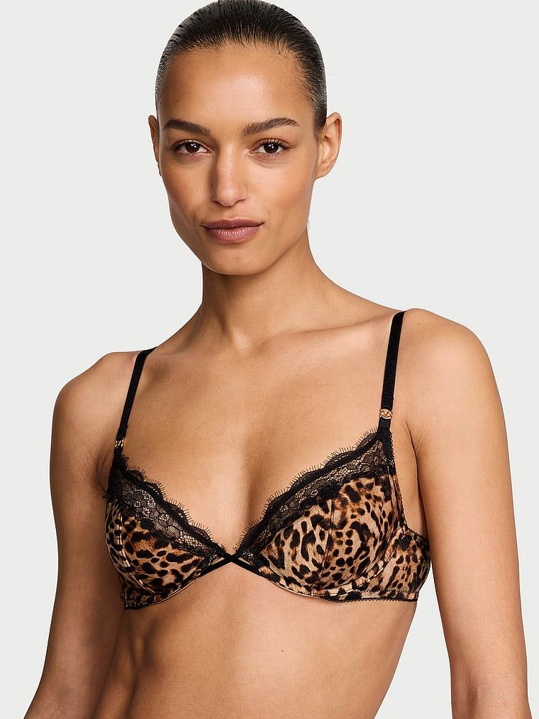 Victoria's Secret Dráždivá průsvitná nepodšitá třpytivá demi podprsenka