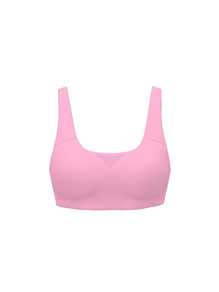 Sportovní podprsenka s maximální podporou Featherweight Max. Produkt je růžové barvy a pochází z kolekce VSX.