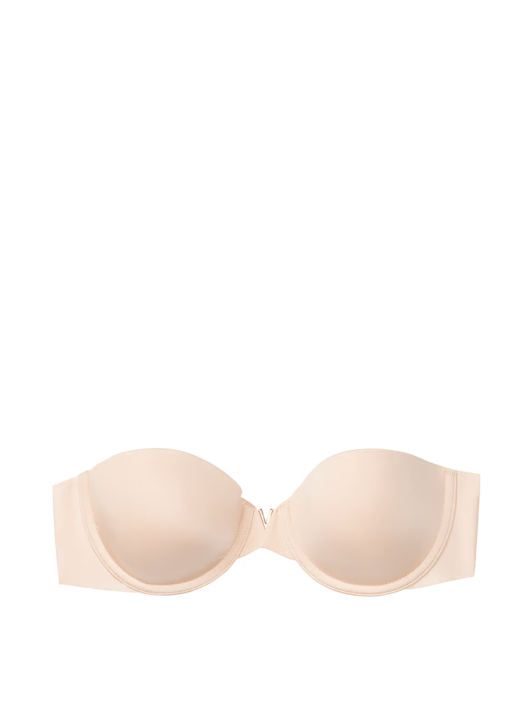 Mírně vyztužená podprsenka bez ramínek Sexy Illusions Strapless. Produkt je béžový a pochází z kolekce Victoria's Secret Bare.