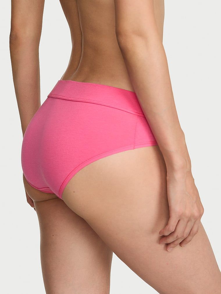 Bavlněné kalhotky s přišitým krajkovým logem Hiphugger. Produkt je růžové barvy a pochází z kolekce Cotton.