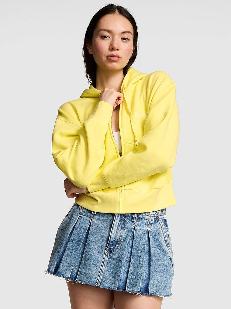 Krátká mikina s kapucí na zip Campus Fleece