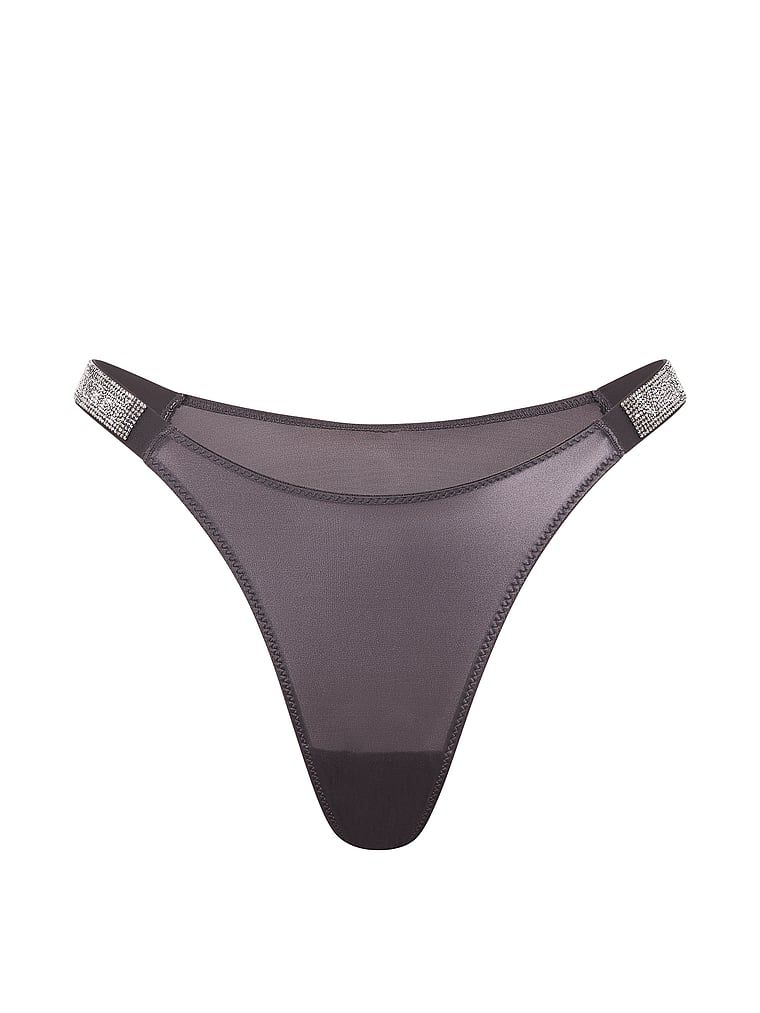 Brazilské krajkové kalhotky s pruhy Shine Strap. Produkt je šedobarevný a pochází z kolekce Very Sexy.