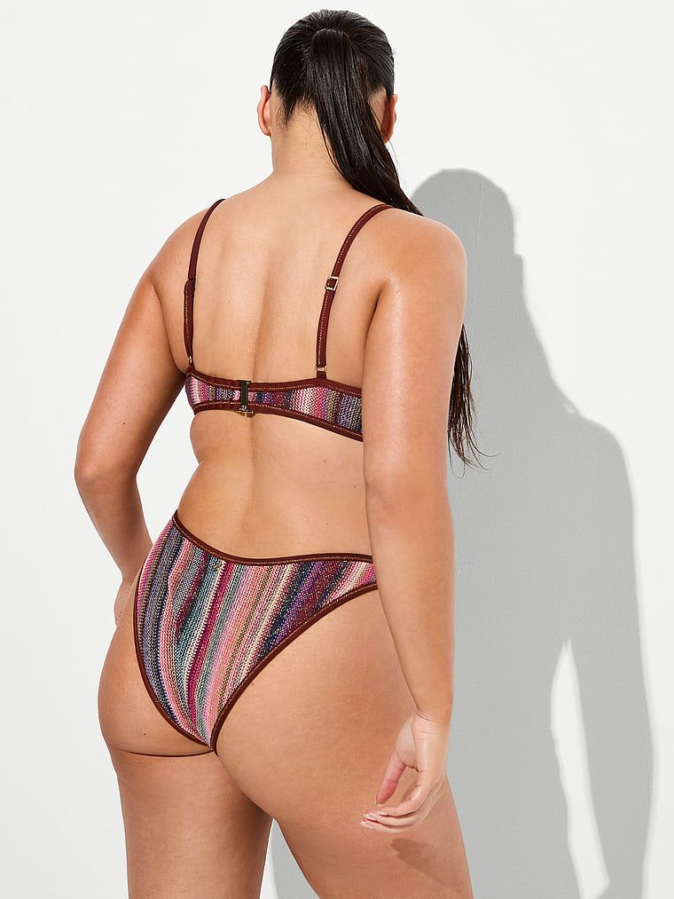 Victoria's Secret Swim Spodní díl brazilských pletených bikin s třpytivými pruhy