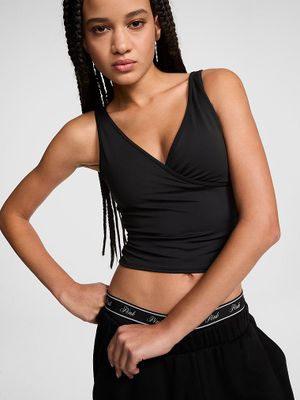 PINK Relay S řasením Wrap Top s podprsenkou