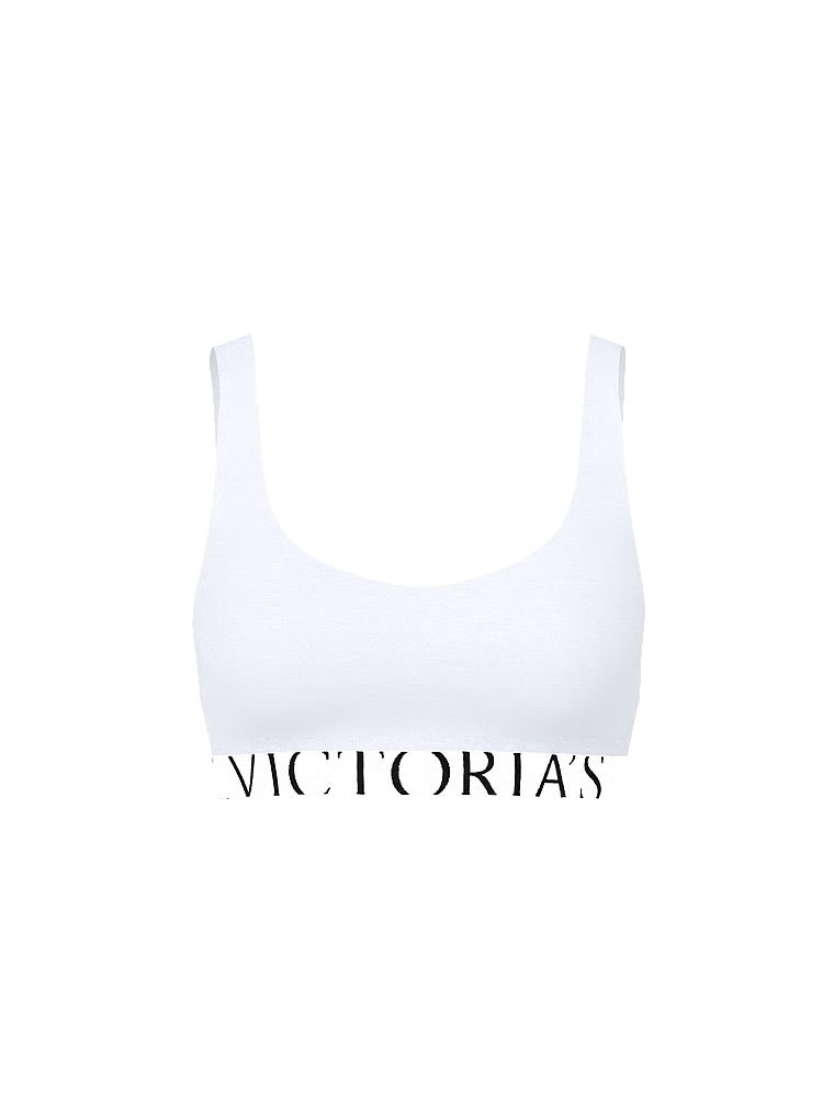 Bavlněná braletová podprsenka Exploded Logo. Produkt je bílý a pochází z kolekce triček.