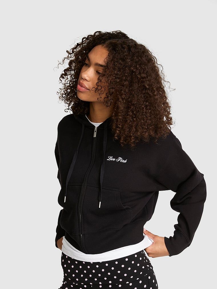 Krátká mikina s kapucí na zip Campus Fleece