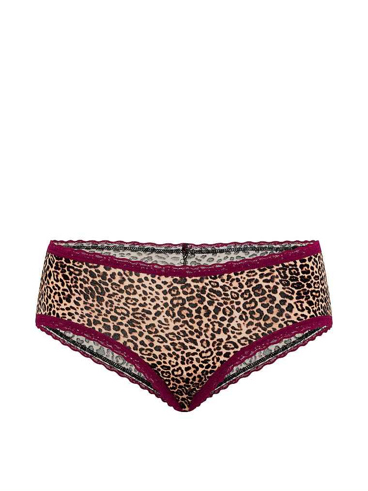 Bavlněné kalhotky s krajkou na okrajích Lace-Waist Cheeky. Produkt má vzorovanou barvu a pochází z kolekce Lace Trim.