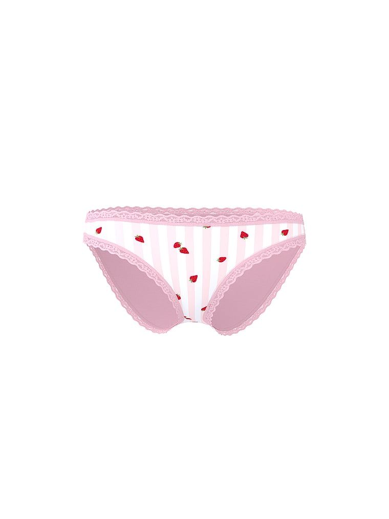 Bavlněné kalhotky s krajkovými bikinami s krajkovým lemováním. Produkt je vzorovaný a pochází z kolekce Lace Trim.