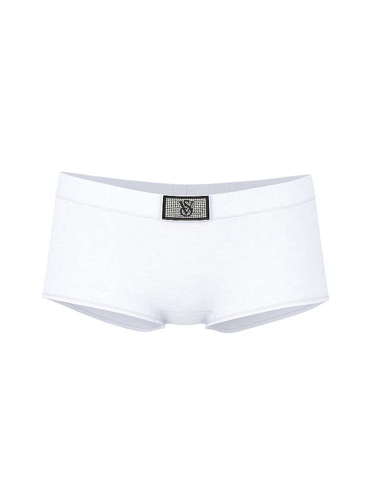 Bavlněné šortky s lesklým logem Shine Patch. Výrobek je bílé barvy a pochází z kolekce Cotton.