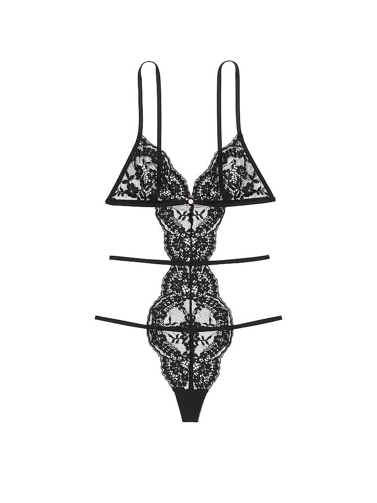 Krajkové body s ramínky Dare to Dream. Produkt je černý a pochází z kolekce Dream Angels.