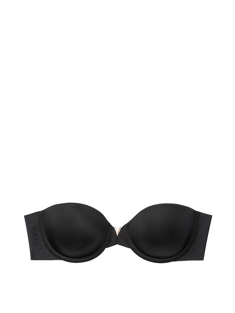 Mírně vyztužená podprsenka bez ramínek Sexy Illusions Strapless. Produkt je černý a pochází z kolekce Victoria's Secret Bare.