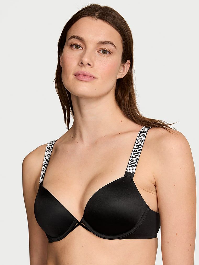 Push-up podprsenka Shine Strap. Produkt je černý a pochází z kolekce Very Sexy.