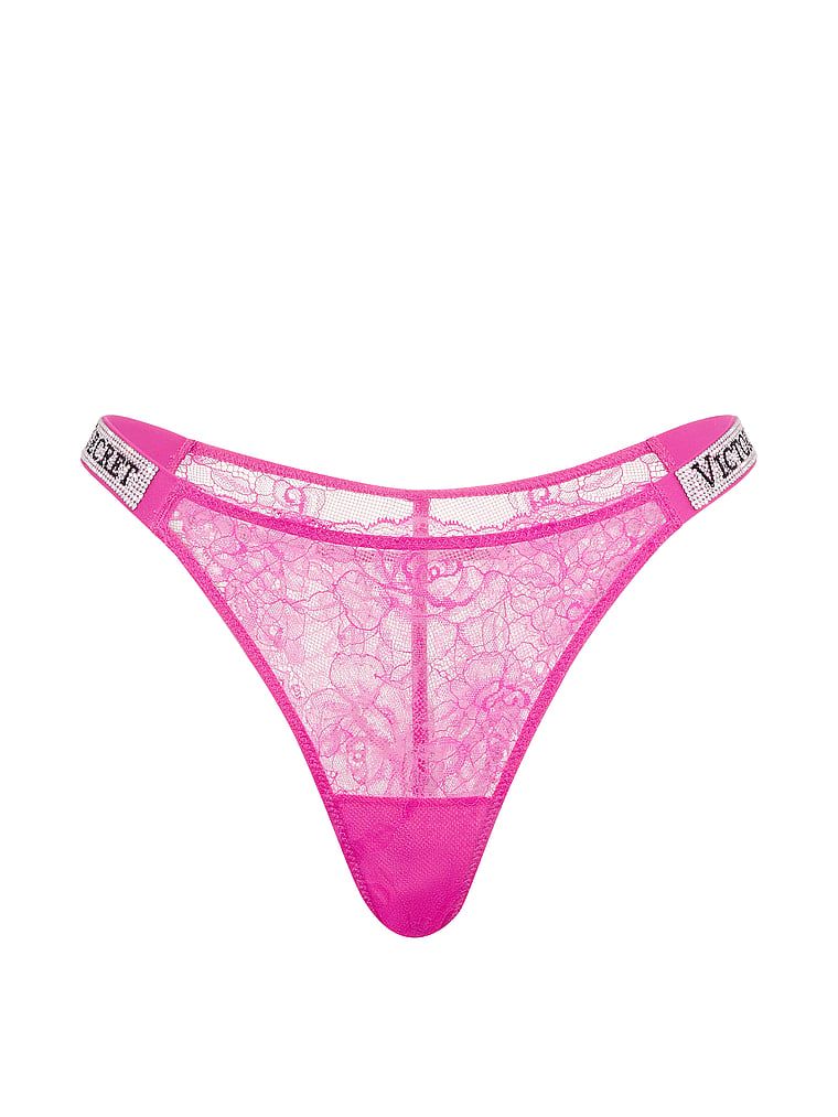 Brazilské krajkové kalhotky s pruhy Shine Strap. Produkt je růžové barvy a pochází z kolekce Very Sexy.