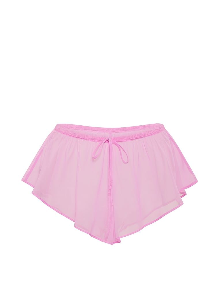 Šifonové kraťasy na spaní. Produkt je růžové barvy a pochází z kolekce Victoria's Secret.
