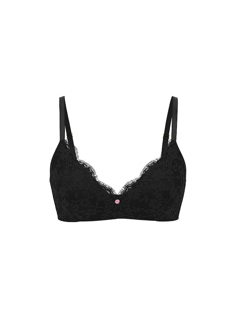 Push-up krajková podprsenka bez kostic. Produkt je černý a pochází z kolekce Dream Angels.
