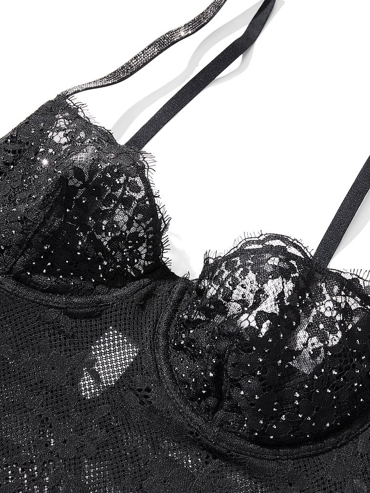 Spací souprava Twinkle Lace. Produkt je černý a pochází z kolekce Dream Angels.