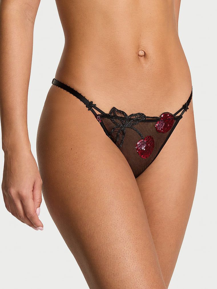 Tease Cherry Embroidery tanga. Produkt je vzorovaný a pochází z kolekce Very Sexy.