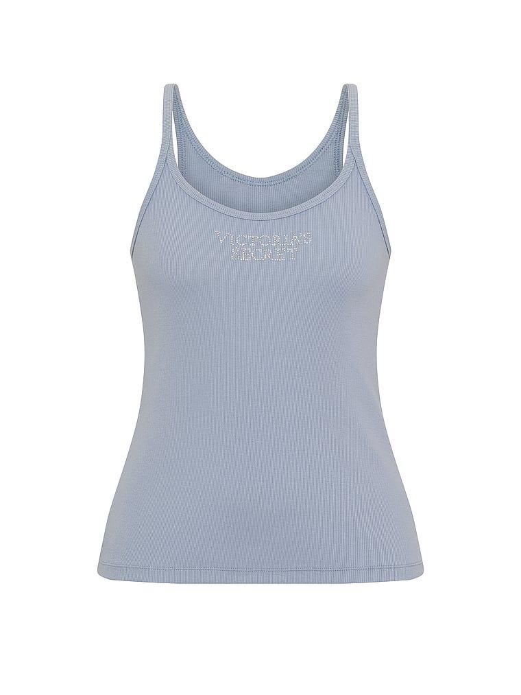 Mix & Match bavlněné noční top. Produkt je modré barvy a pochází z kolekce Victoria's Secret.